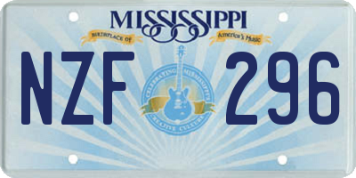 MS license plate NZF296