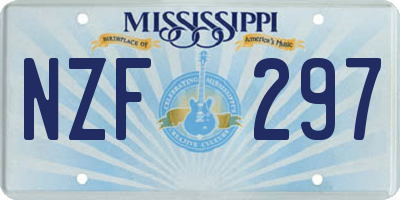 MS license plate NZF297