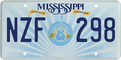 MS license plate NZF298