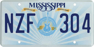 MS license plate NZF304
