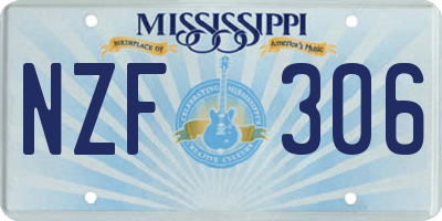 MS license plate NZF306