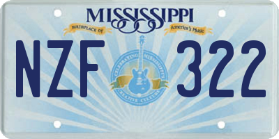 MS license plate NZF322