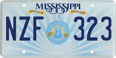 MS license plate NZF323