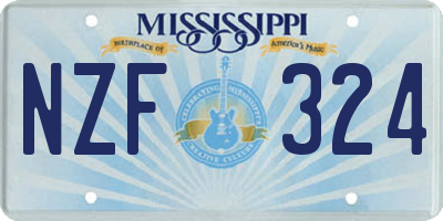 MS license plate NZF324