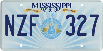 MS license plate NZF327