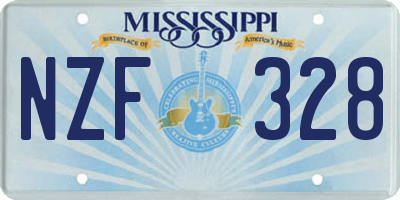MS license plate NZF328