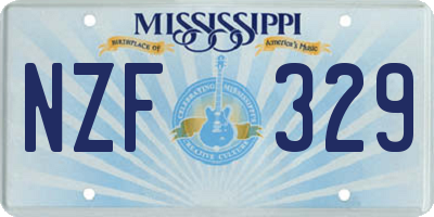 MS license plate NZF329