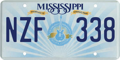 MS license plate NZF338