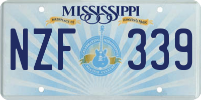 MS license plate NZF339