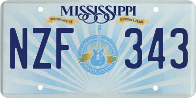 MS license plate NZF343