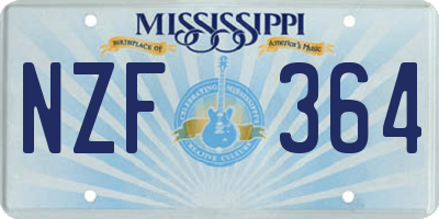MS license plate NZF364