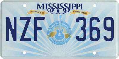 MS license plate NZF369