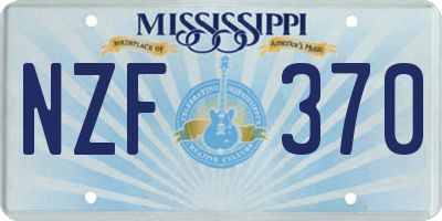 MS license plate NZF370