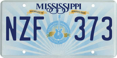 MS license plate NZF373