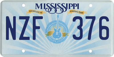 MS license plate NZF376
