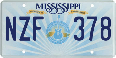 MS license plate NZF378