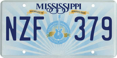 MS license plate NZF379