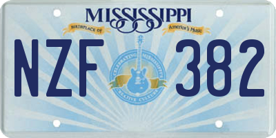 MS license plate NZF382