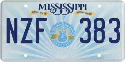MS license plate NZF383