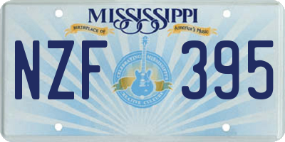 MS license plate NZF395