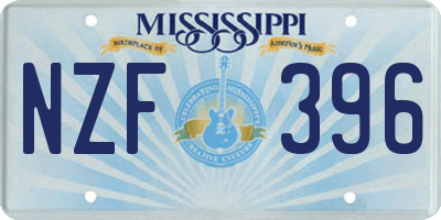 MS license plate NZF396