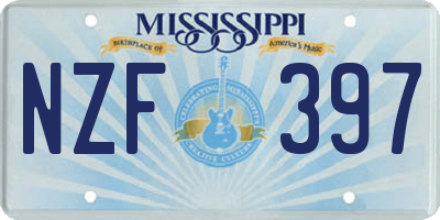 MS license plate NZF397