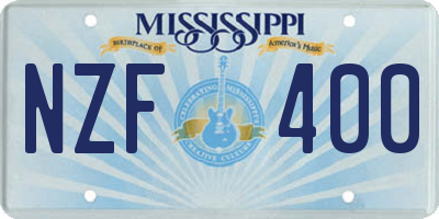 MS license plate NZF400