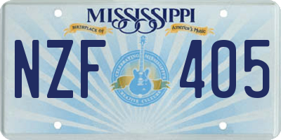 MS license plate NZF405