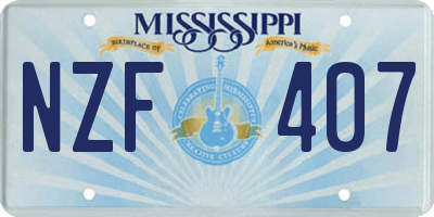 MS license plate NZF407