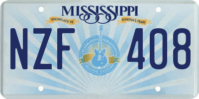 MS license plate NZF408
