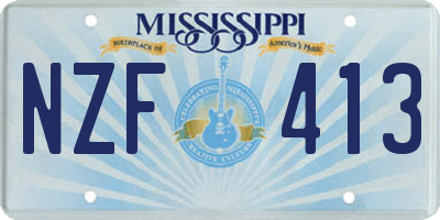 MS license plate NZF413