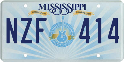 MS license plate NZF414