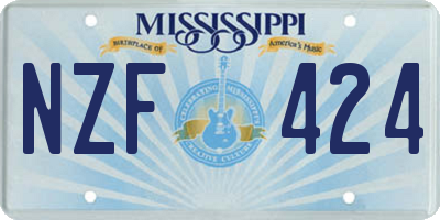 MS license plate NZF424