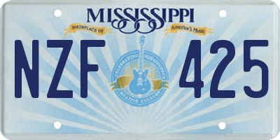 MS license plate NZF425
