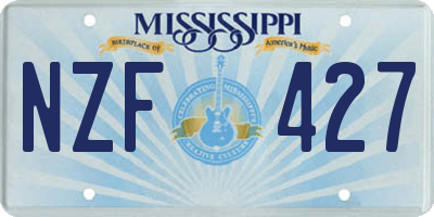 MS license plate NZF427