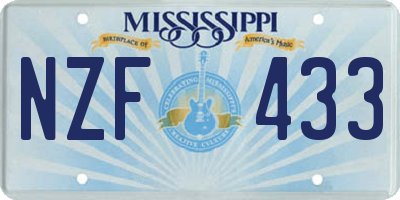 MS license plate NZF433