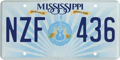 MS license plate NZF436