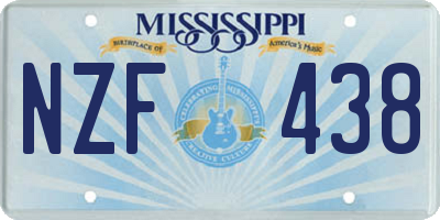 MS license plate NZF438