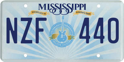 MS license plate NZF440