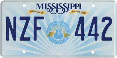 MS license plate NZF442