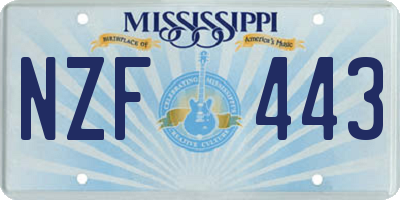 MS license plate NZF443