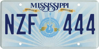 MS license plate NZF444