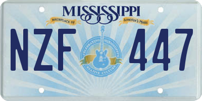 MS license plate NZF447