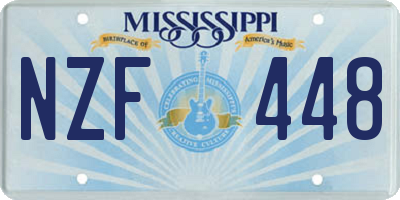 MS license plate NZF448
