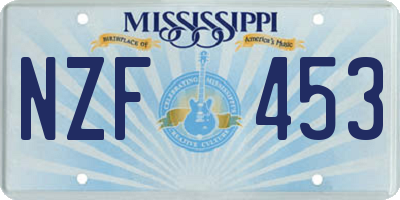 MS license plate NZF453