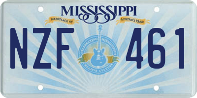 MS license plate NZF461