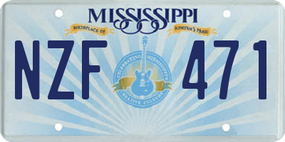 MS license plate NZF471