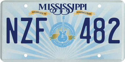 MS license plate NZF482