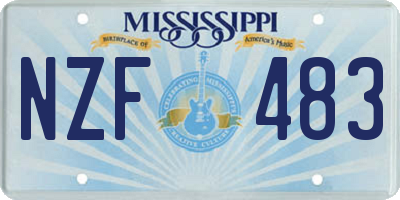 MS license plate NZF483