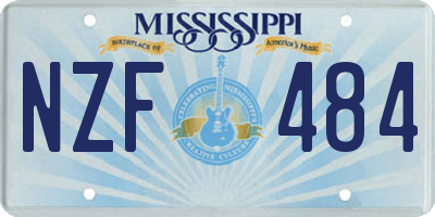 MS license plate NZF484